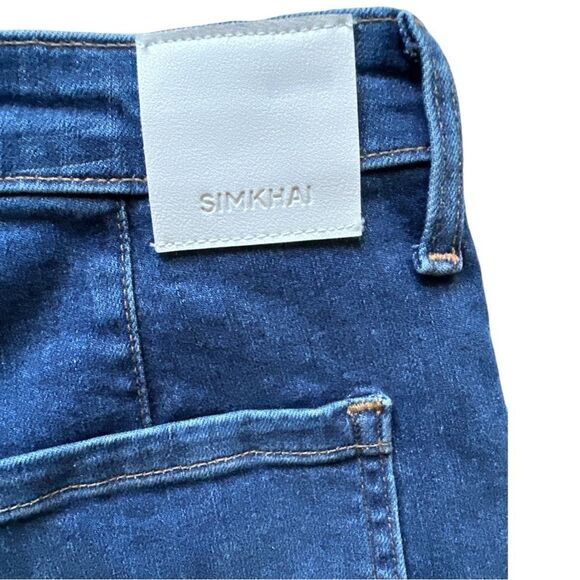NWT SIMKHAI River Cargo Dark Wash Denim Blue Jeans Size 31 - Picture 8 of 13